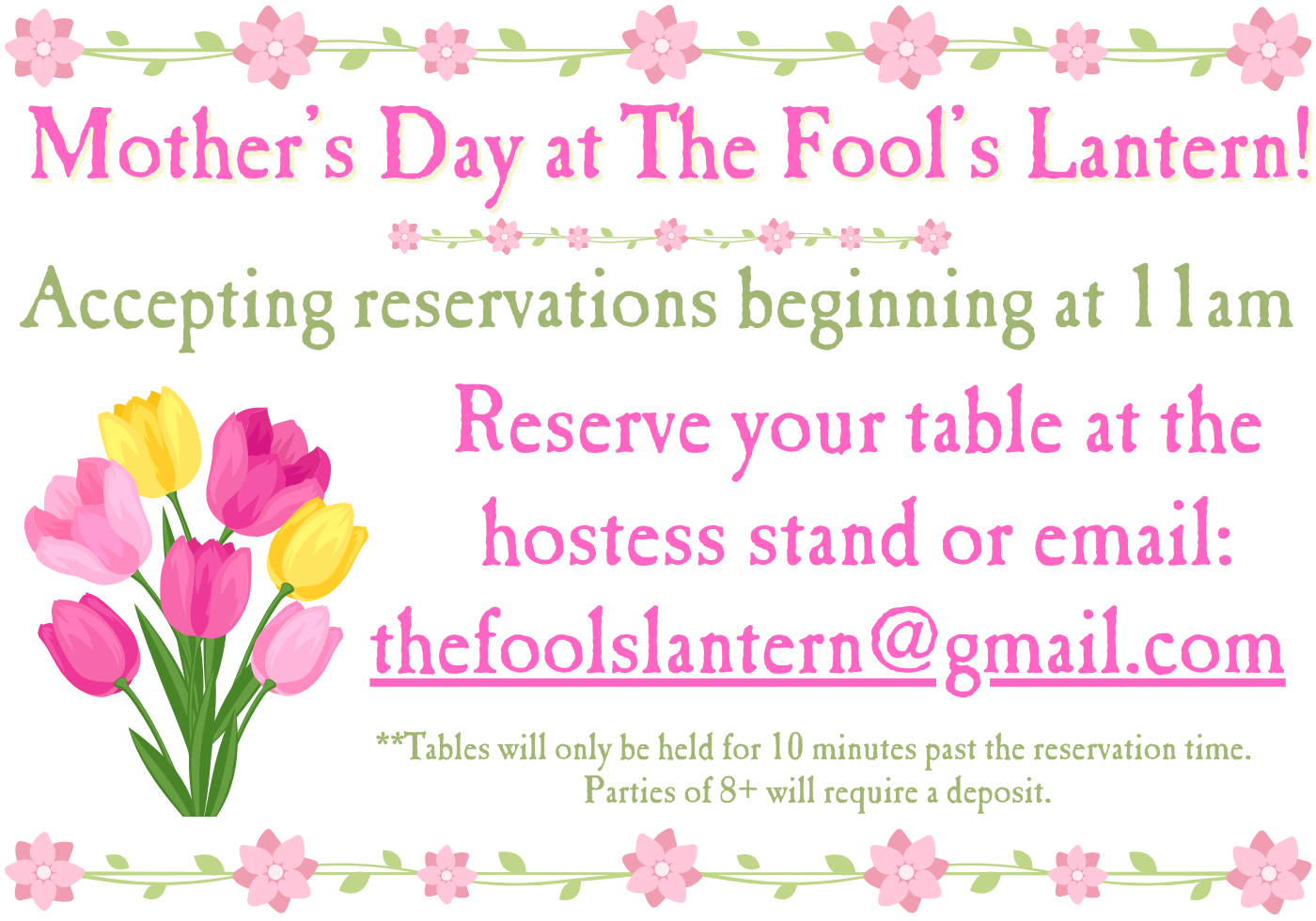 Mother's Day at The Fool's Lantern